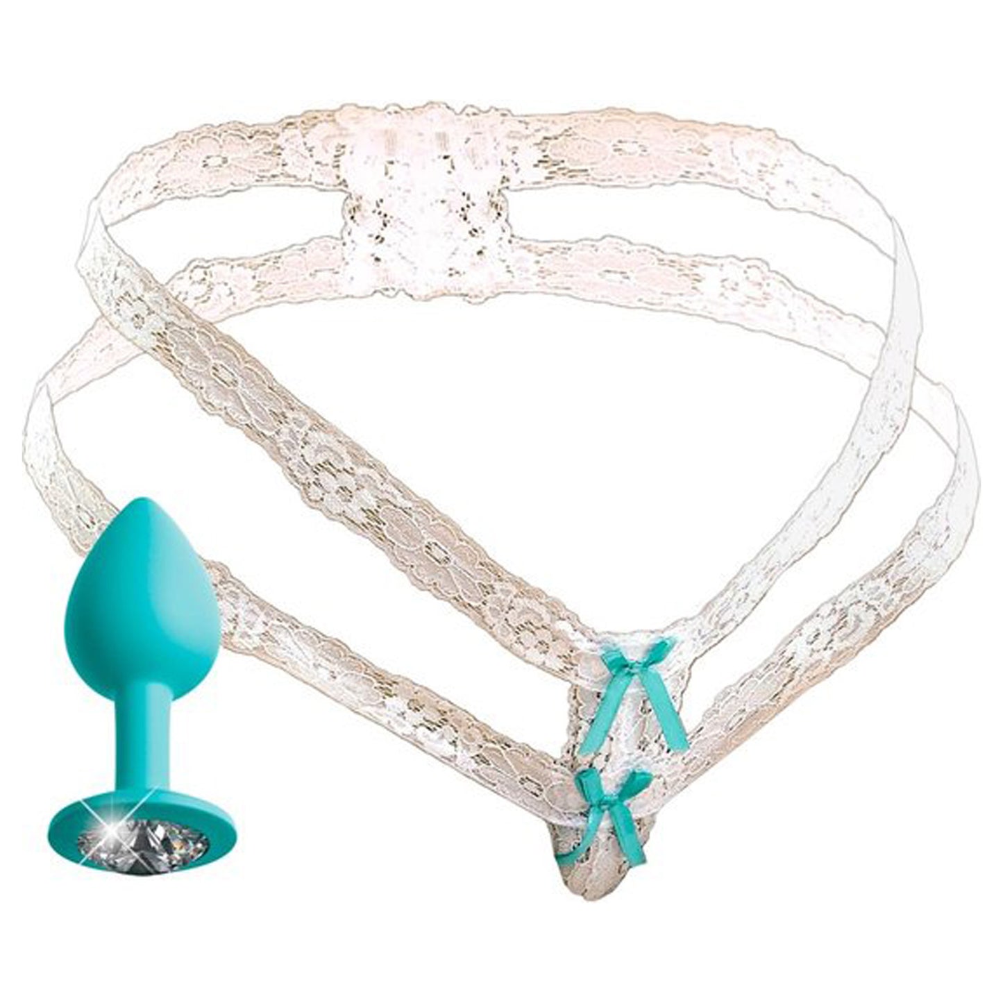 HookUp Panties crotchless Secret Gem - wit