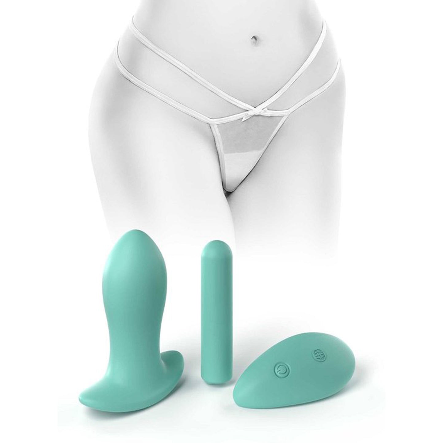 HookUp Panties Remote Bow-Tie string - white