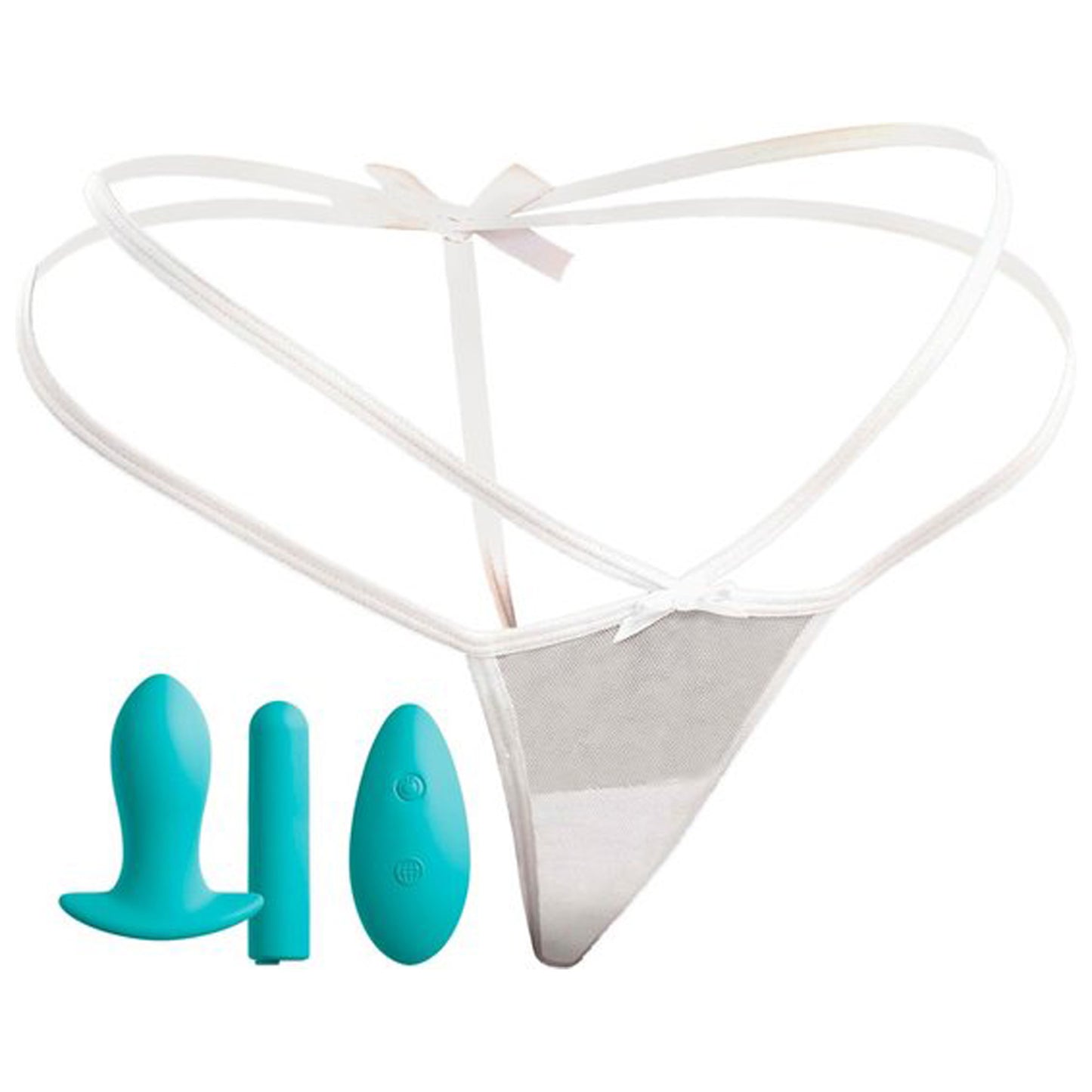 HookUp Panties Remote Bow-Tie string - white